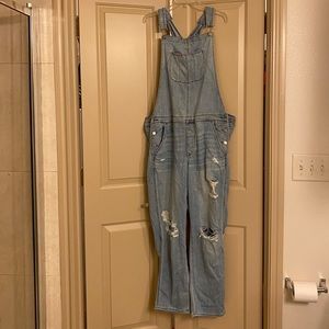 American Eagle Distressed Overalls